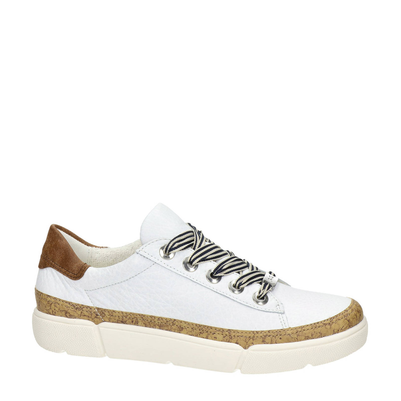 Ara Rom comfort leren veterschoenen wit/cognac | wehkamp