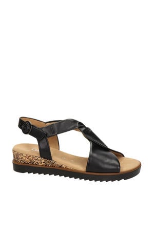 leren sandalen zwart