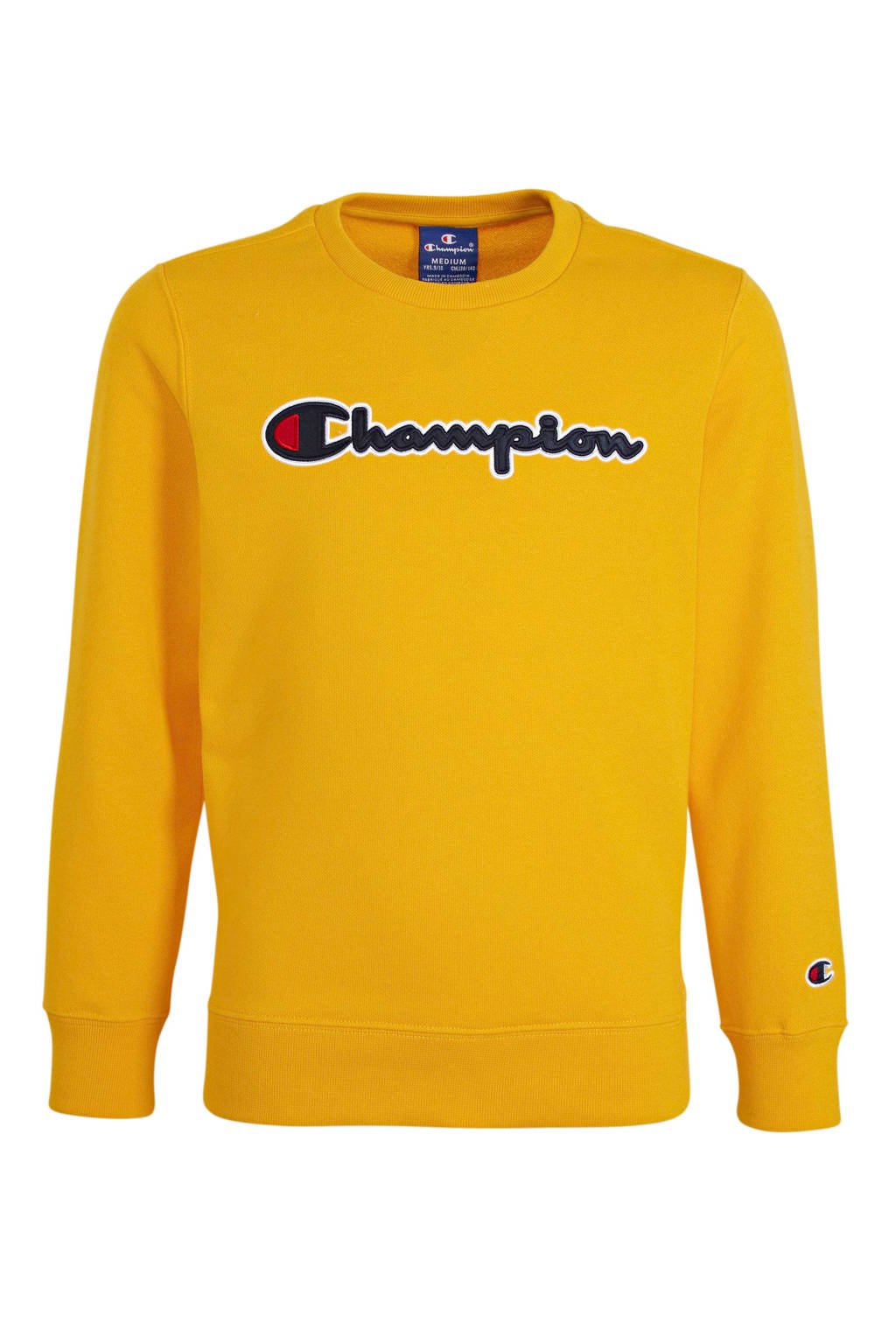Schots Verplicht Initiatief Champion sweater met logo geel | wehkamp