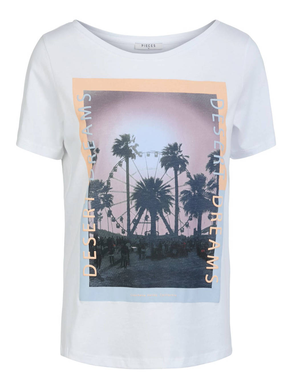 PIECES T-shirt met printopdruk wit, Wit