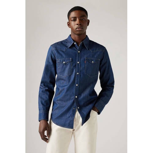 Levi's regular fit denim overhemd donkerblauw afbeelding