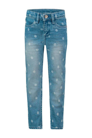 regular fit jeans Clinton met stippen light denim/wit