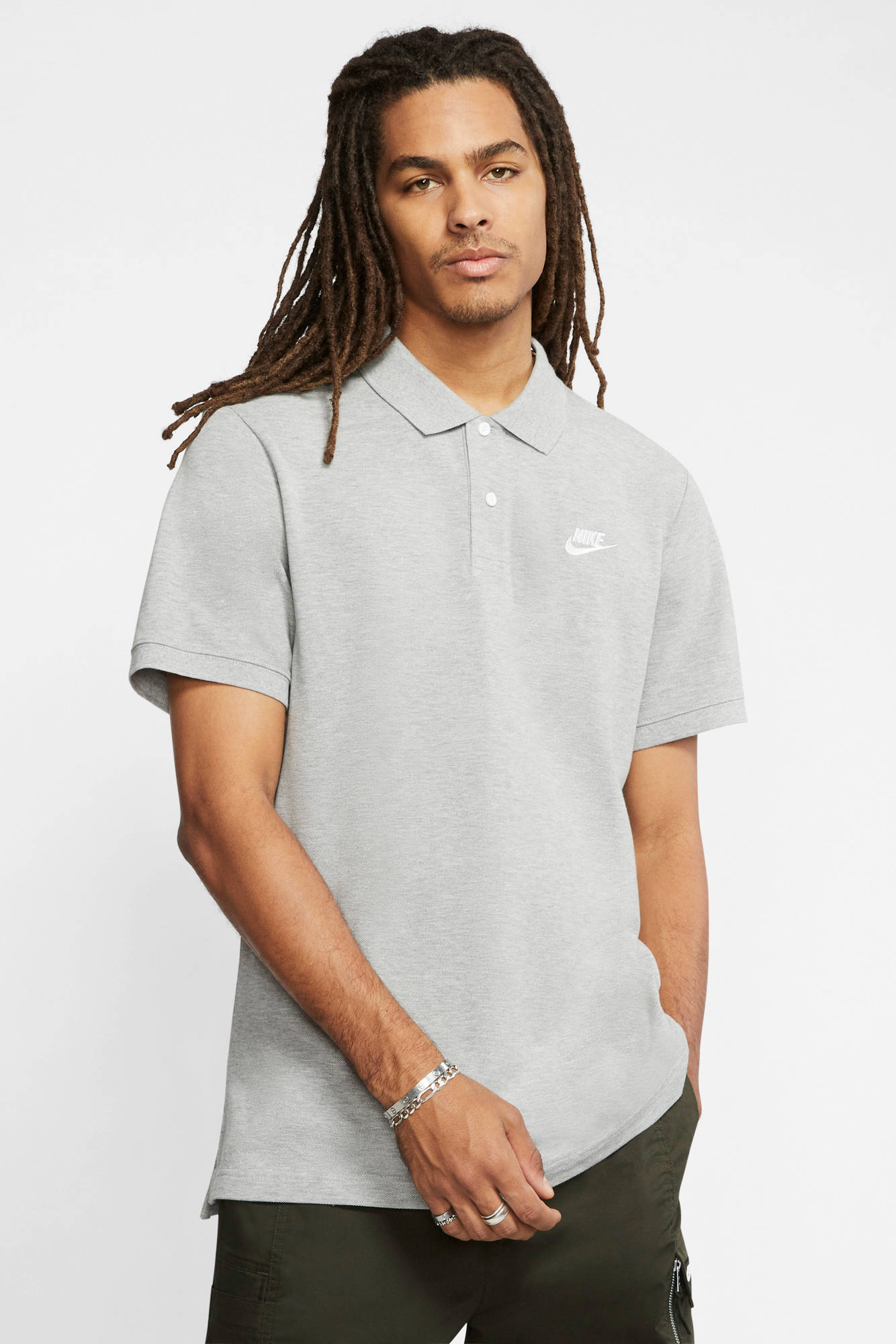 Nike polo grijs melange | wehkamp
