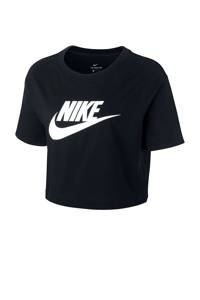 Nike cropped T-shirt zwart, Zwart