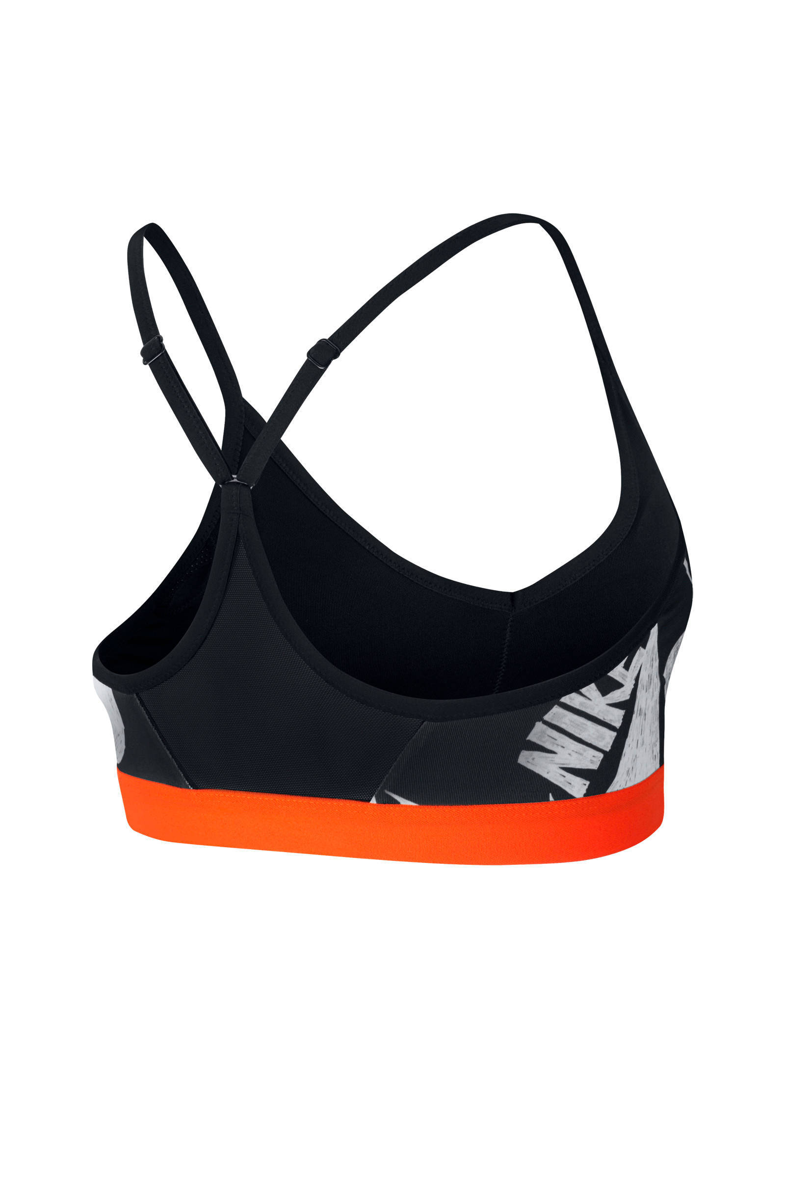 Nike sportbh zwart/wit/oranje | wehkamp