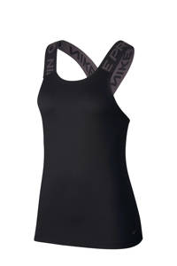Zwarte dames Nike sporttop van polyester met ronde hals