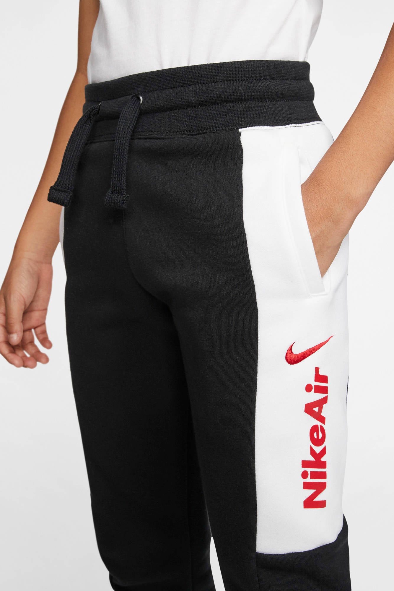 Nike regular fit joggingbroek met logo zwart/rood/wit | wehkamp