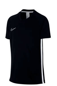 Zwart en witte jongens Nike Junior voetbalshirt van polyester met korte mouwen, ronde hals en mesh