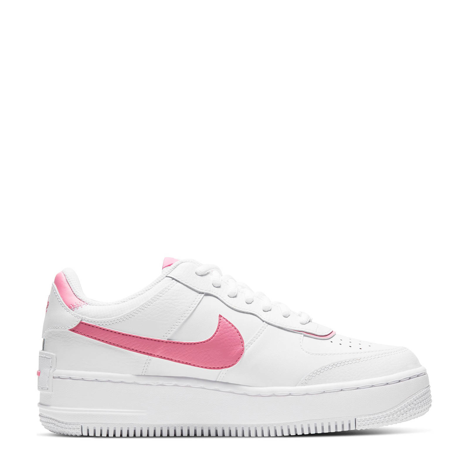 Nike Air Force 1 Shadow sneakers wit/roze | wehkamp