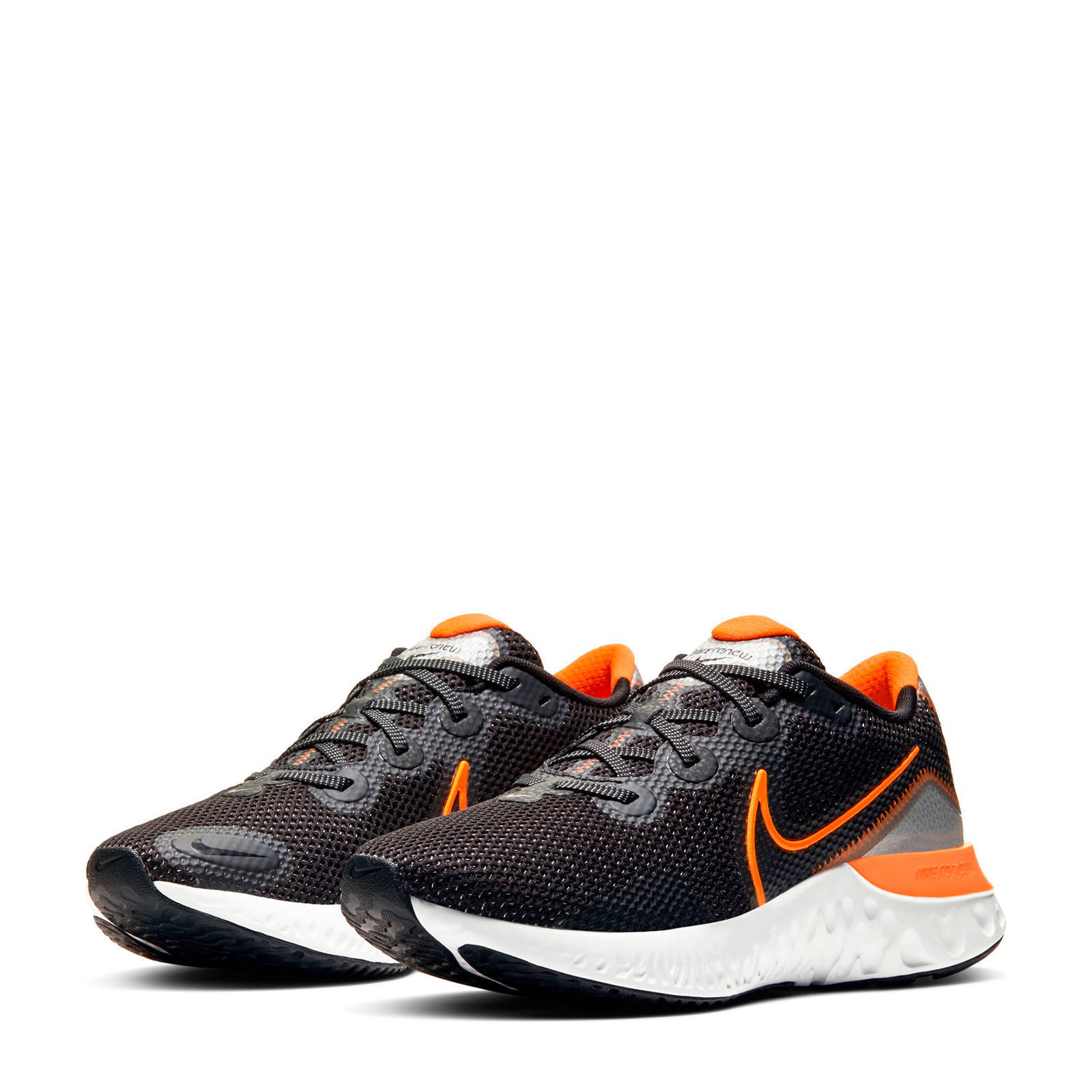 Nike Renew Run hardloopschoenen zwart/oranje/grijs | wehkamp