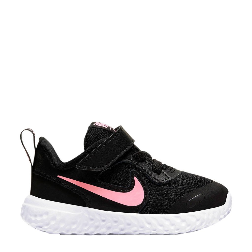 Nike Revolution 5 leren sneakers zwart/roze