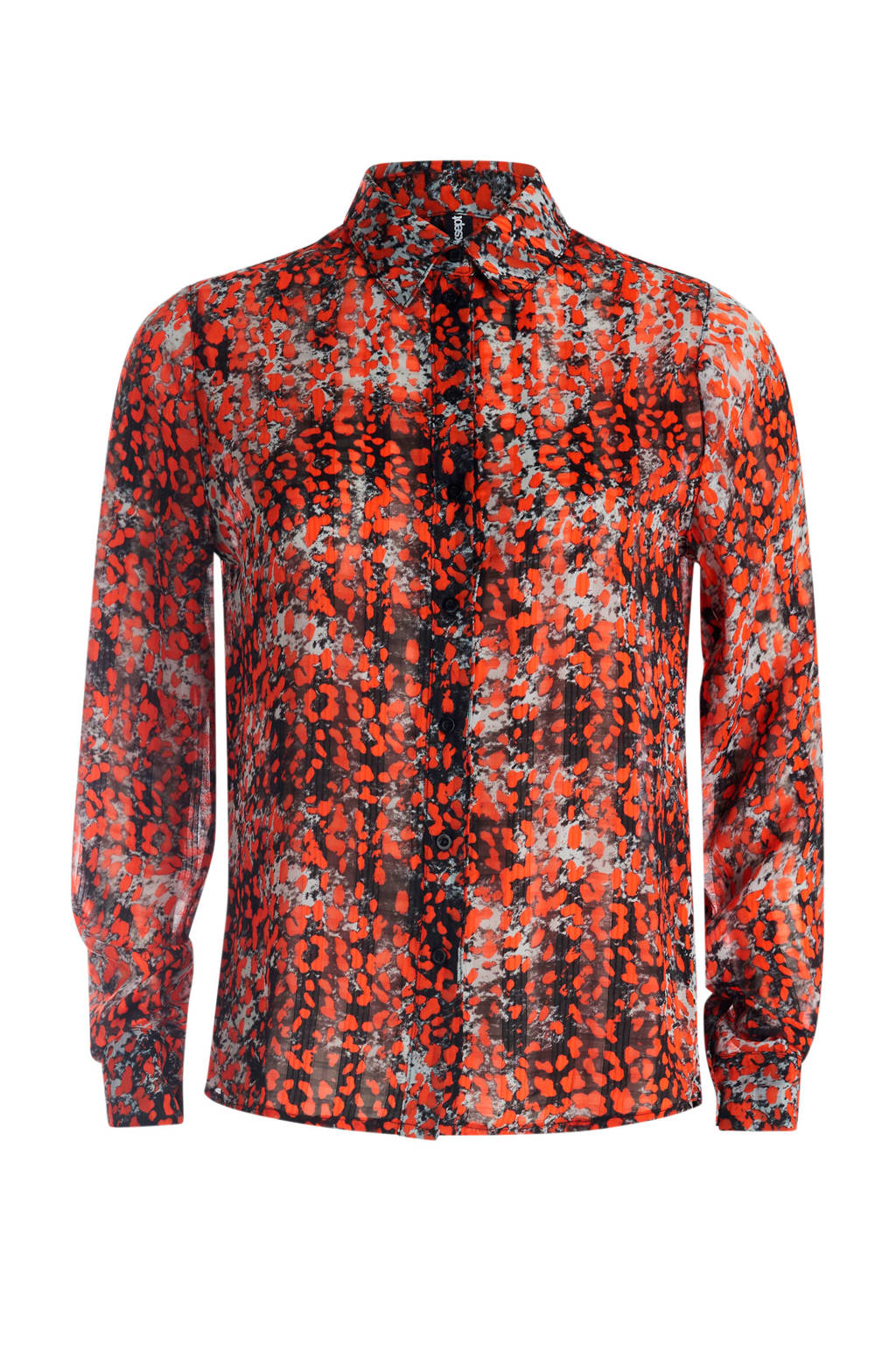 Necklet Pretentieloos toeter Shoeby Eksept blouse met panterprint rood/zwart/grijs | wehkamp
