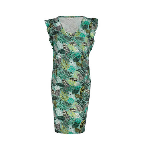 Noppies zwangerschaps en voedingsjurk Belle met all over print en volant blauw groen zwart Noppies zwangerschaps en voedingsjurk Belle met all over print en volant blauw groen zwart
