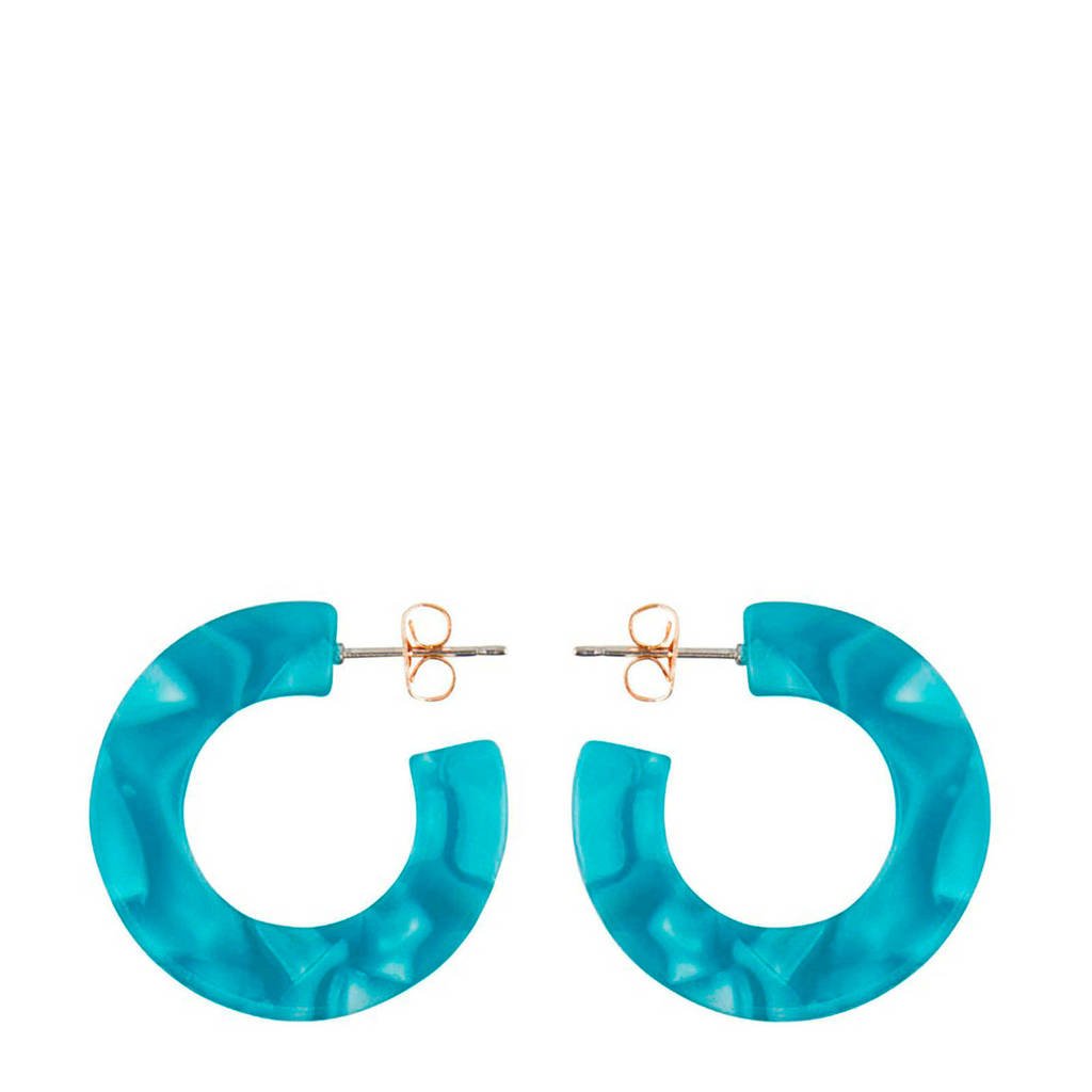 PIECES oorbellen blauw, Groen