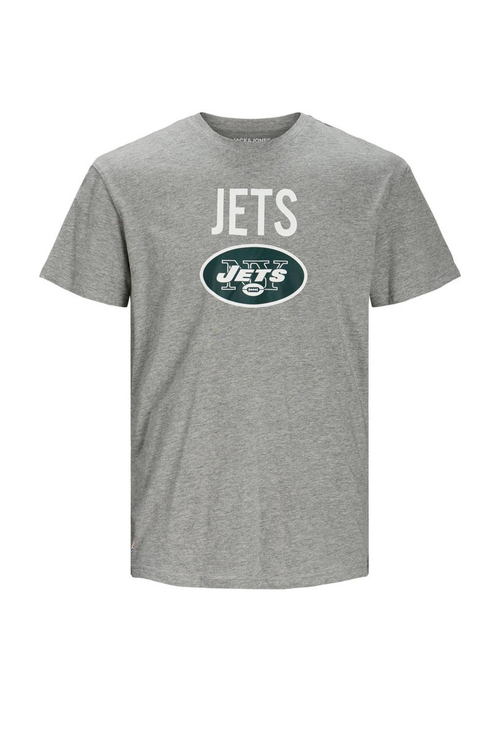 JACK & JONES JUNIOR T-shirt Superen met tekst grijs melange/wit, Grijs melange/wit