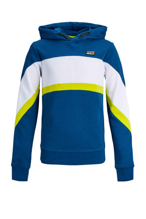 hoodie Maine donkerblauw/wit/geel