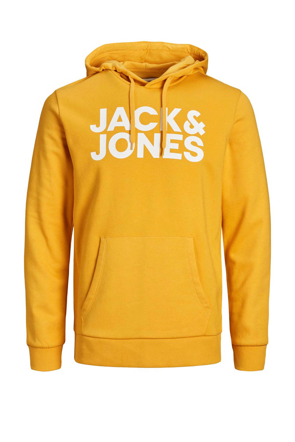 JACK & JONES JUNIOR hoodie Corp met logo geel/wit, Geel/wit