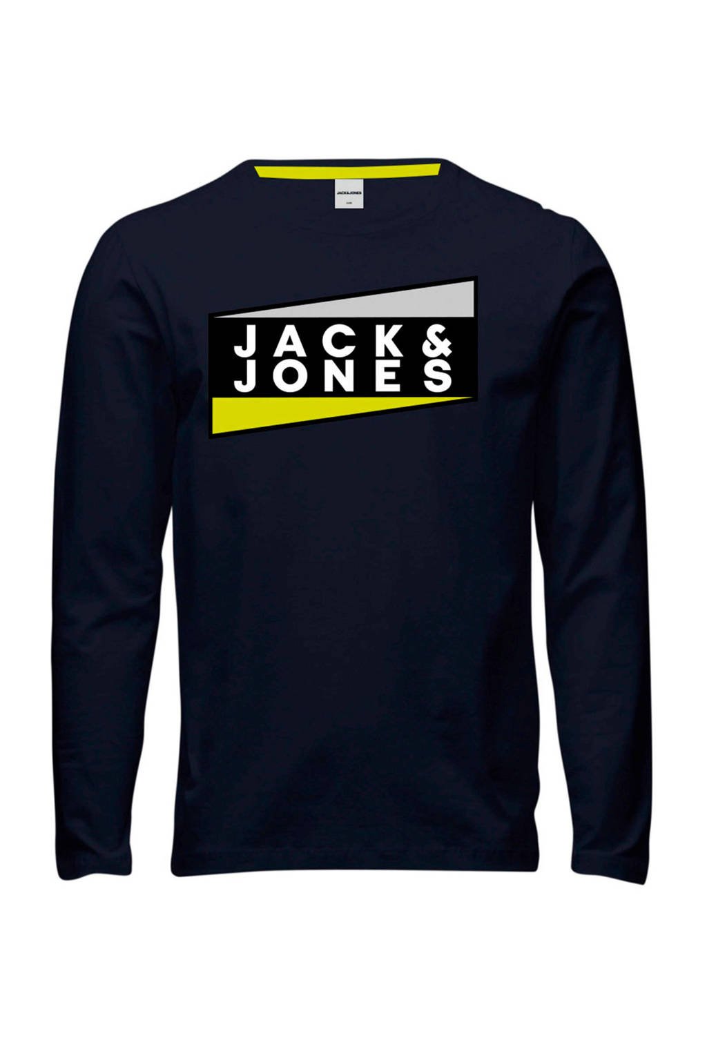 JACK & JONES JUNIOR longsleeve Shaun met logo wit, Wit