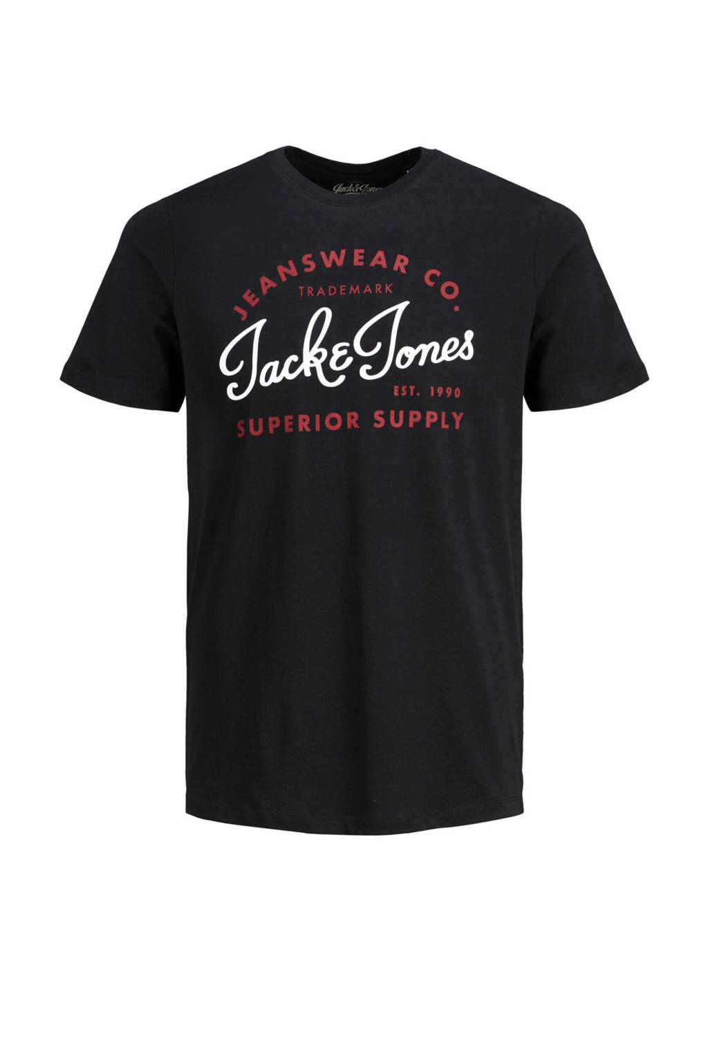JACK & JONES JUNIOR T-shirt Logo met logo zwart/rood/wit, Zwart/rood/wit