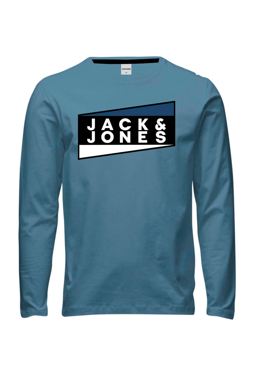 JACK & JONES JUNIOR longsleeve Shaun met logo light denim, Light denim