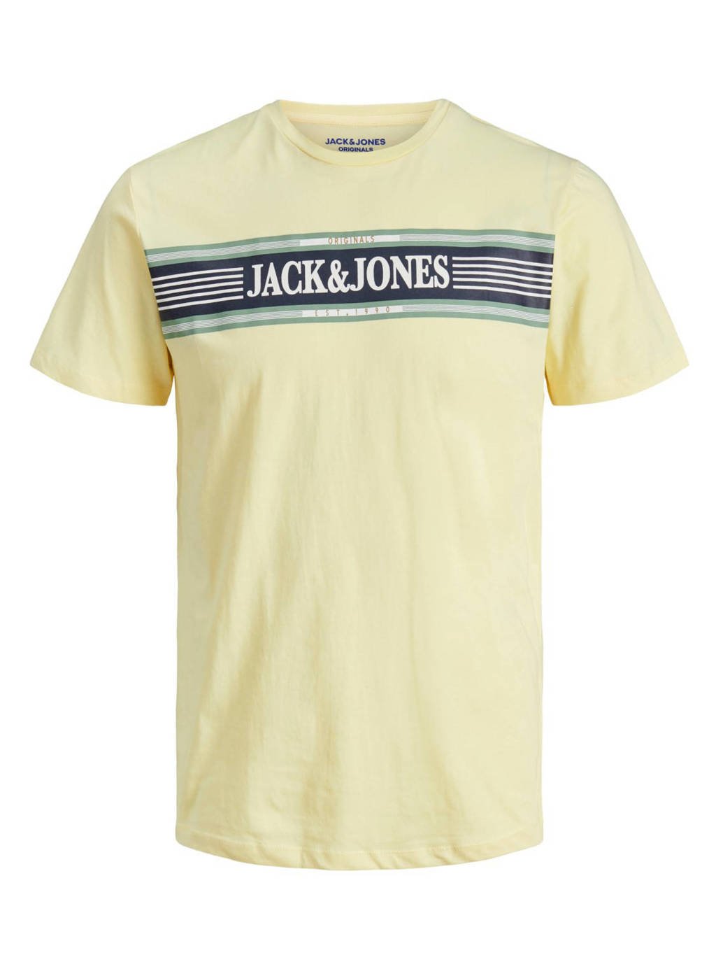 JACK & JONES JUNIOR T-shirt Anthony met printopdruk lichtgeel, Lichtgeel