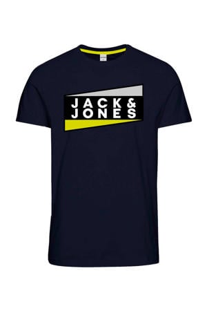 T-shirt met logo zwart/wit/geel