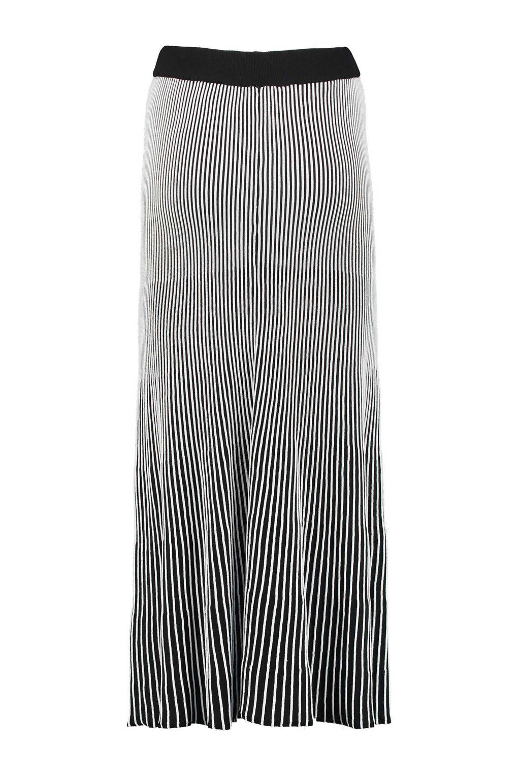 Hol mengsel Bijdrage Expresso gestreepte plissé rok zwart/wit | wehkamp