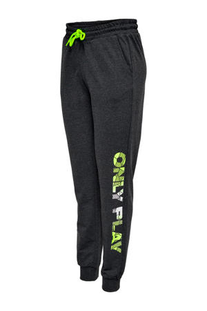 joggingbroek antraciet/limegroen
