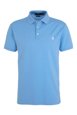 slim fit polo lichtblauw