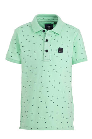 polo met all over print mintgroen/zwart