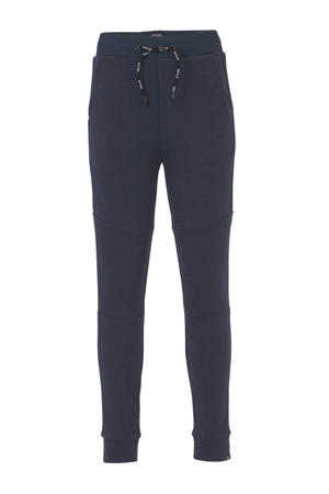 skinny joggingbroek donkerblauw/wit