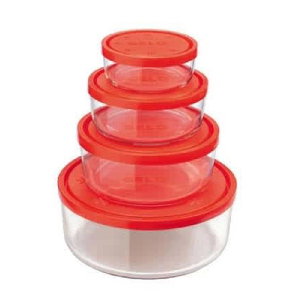 Bormioli Rocco Frigoverre Glazen Vershoudbakjes Frigoverre - Rood 4 Stuks
