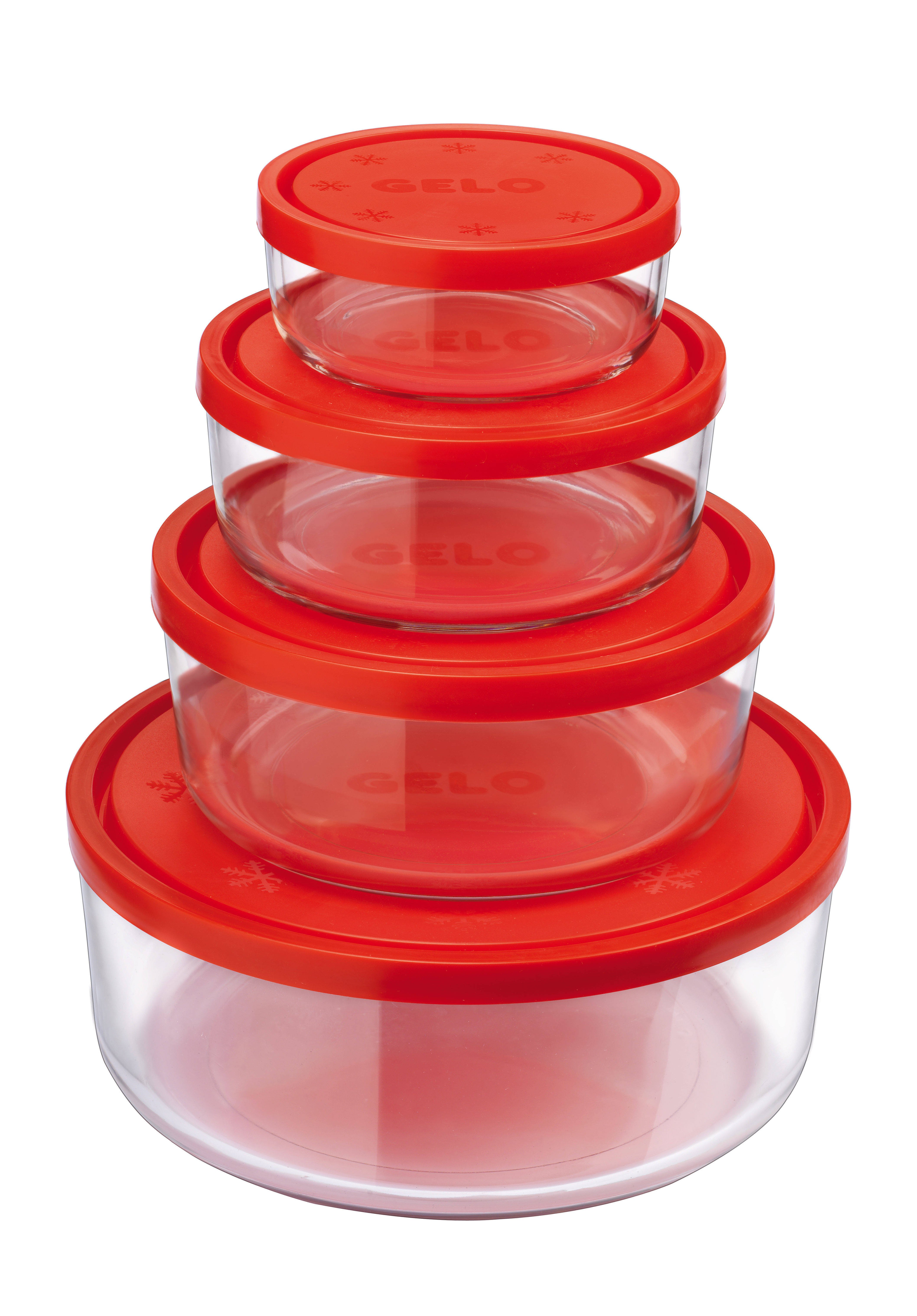 Bormioli Rocco Frigoverre 3-teiliges Glas-Set - Gerippte Aufbewahrungsboxen Mit Silikondeckel