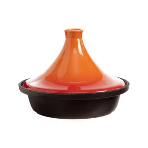 Tajine Inductie - Zwart / Oranje - ø 25 cm - zonder anti-aanbaklaag - geschikt voor alle warmtebronnen