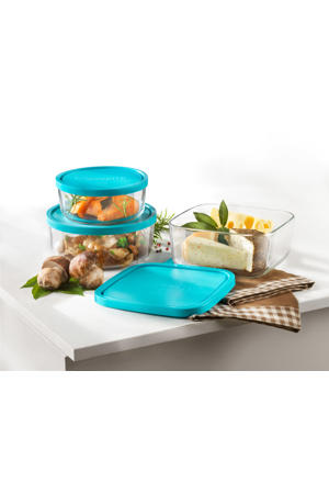 Frigoverre Vershoudbakjes Frigoverre - Glas - Blauw 5-Delig