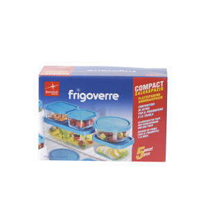Frigoverre Vershoudbakjes Frigoverre - Glas - Blauw 5-Delig