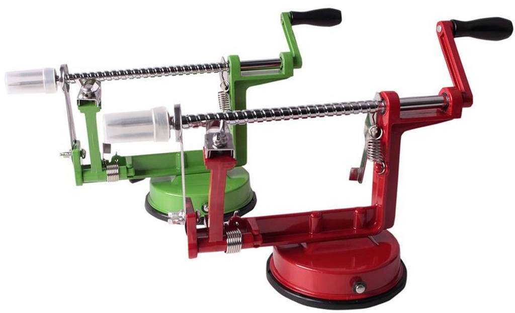 Easyline appelschilmachine aluminium met zuignap, Rood,Groen
