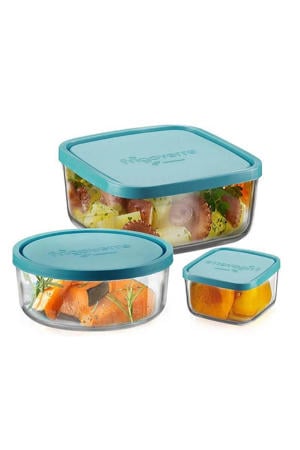 Frigoverre Vershoudbakjes Frigoverre - Glas - Blauw - 3 stuks