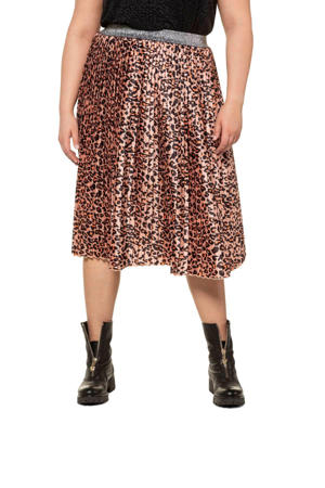 rok rok met dierenprint en glitters oranje/multi