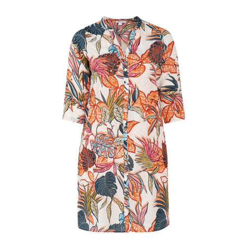 Paprika blousejurk met bladprint wit multi Paprika blousejurk met bladprint wit multi