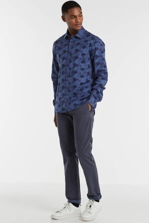 regular fit overhemd met all over print blauw