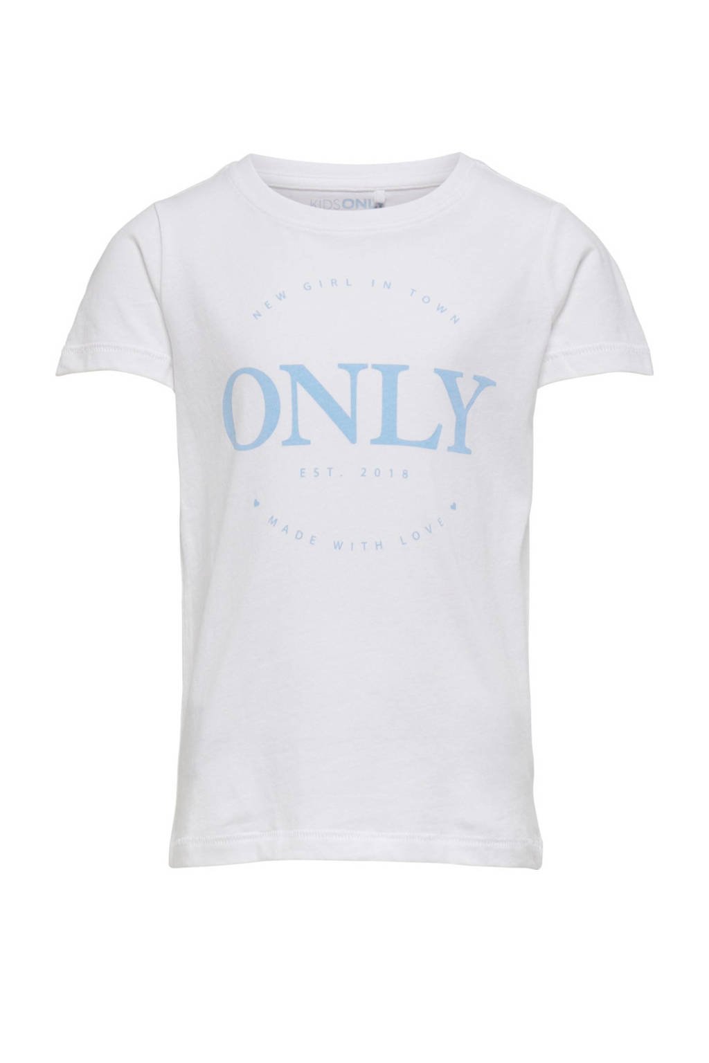 KIDS ONLY T-shirt Logo met tekst ecru/lichtblauw, Ecru/lichtblauw
