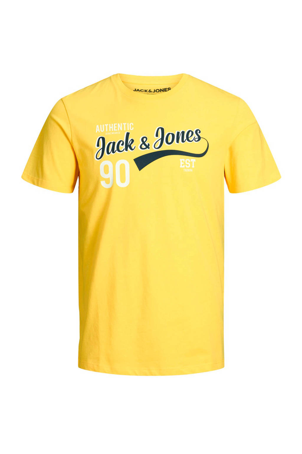 JACK & JONES ESSENTIALS T-shirt met printopdruk geel, Geel