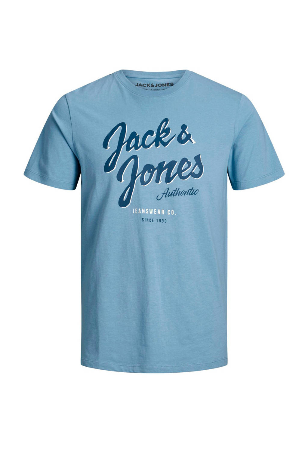 JACK & JONES ESSENTIALS T-shirt met printopdruk blauw, Blauw