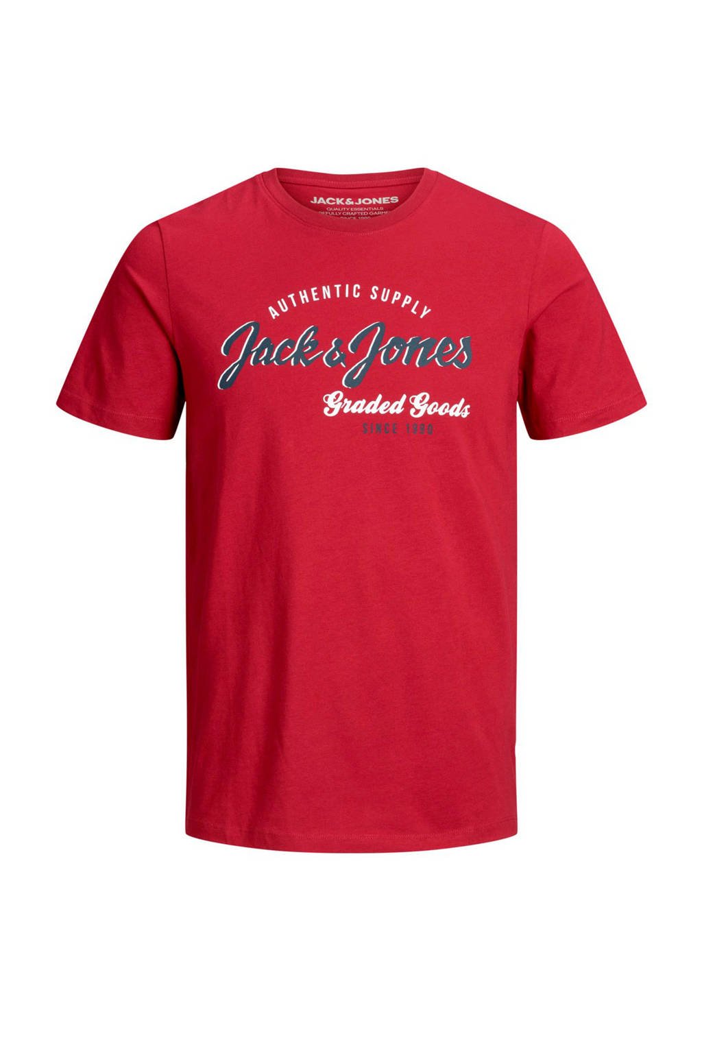 JACK & JONES ESSENTIALS T-shirt met printopdruk rood, Rood