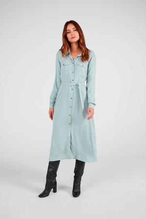 blousejurk met ceintuur lichtblauw