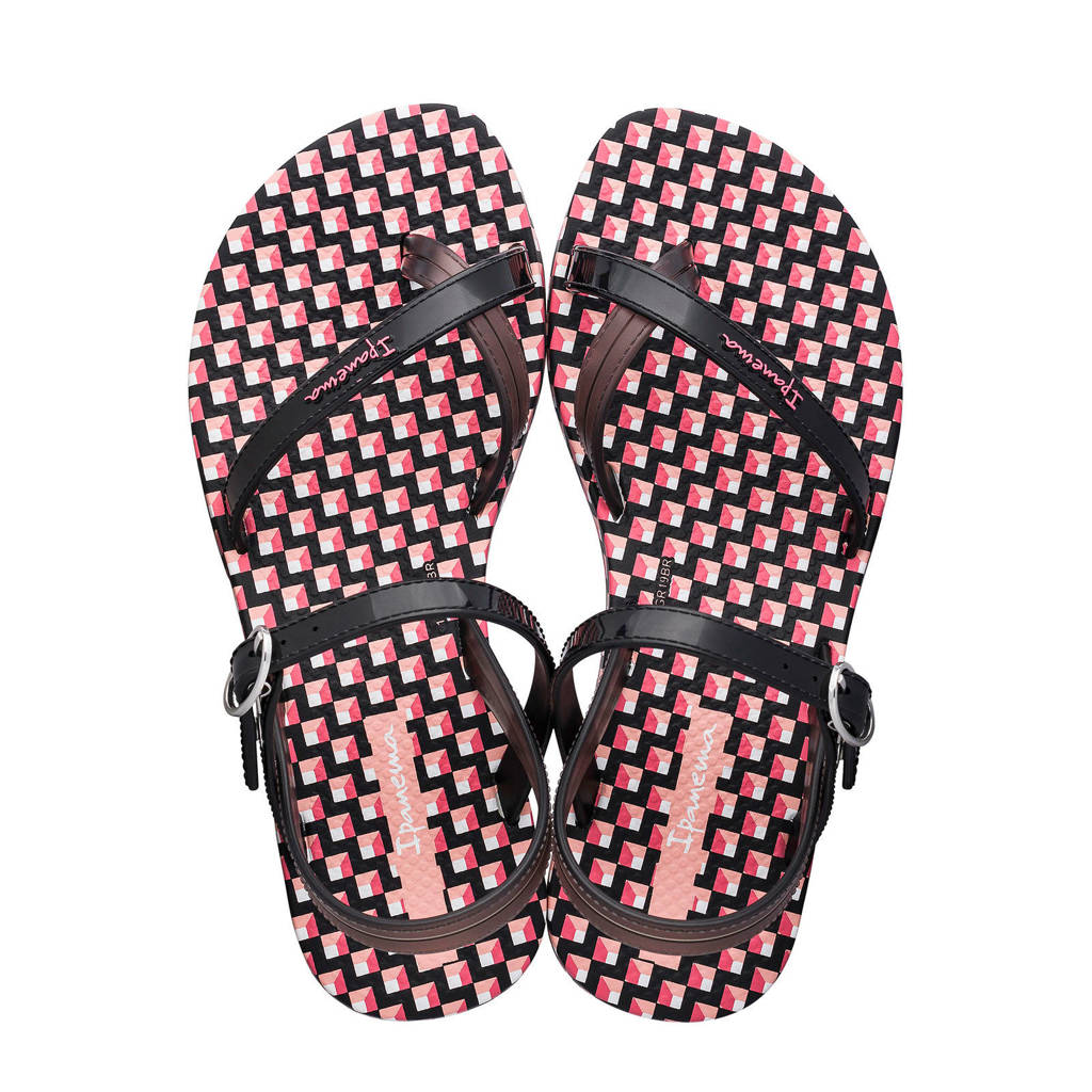 Ipanema Fashion Sandal sandalen met bloemenprint roze/zwart, Roze/zwart