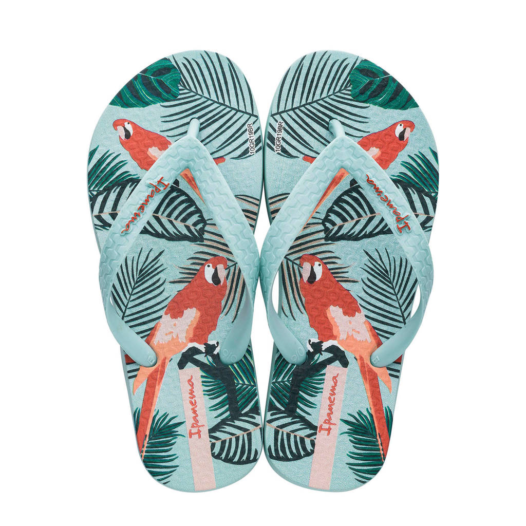 Ipanema Classic Kids teenslippers met printopdruk aqua, lichtbaluw/roze