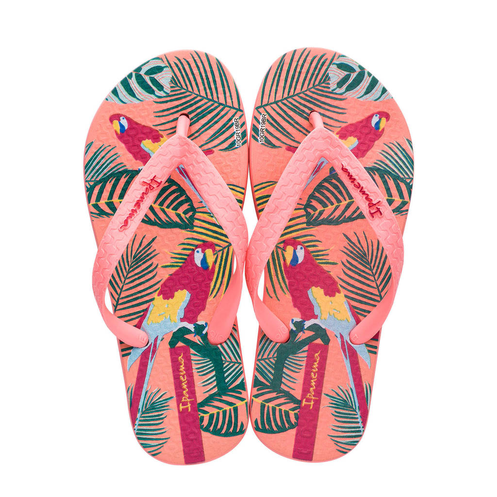 Ipanema Classic Kids teenslippers met printopdruk roze/fuchsia, neon roze/roze