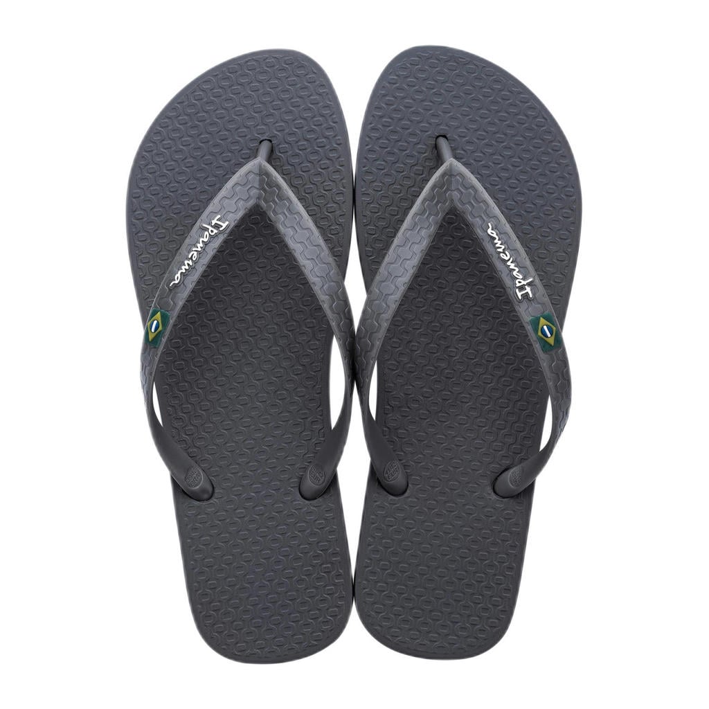 Antraciete heren Ipanema Classic Brasil Classic Brasil teenslippers van 100% rubber